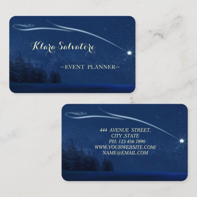 Awesome Perfect Christmas Shooting Star Business Card (Front/Back)
