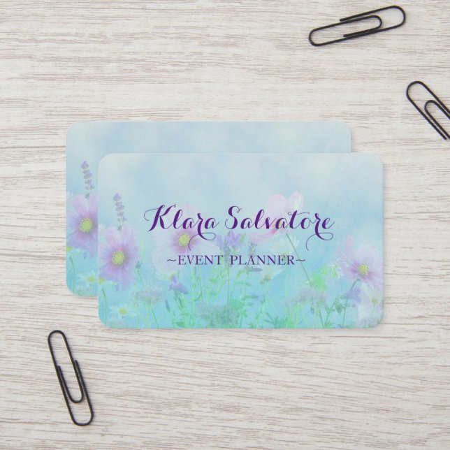 Awesome Perfect Modern Flowers Business Card (Front/Back In Situ)