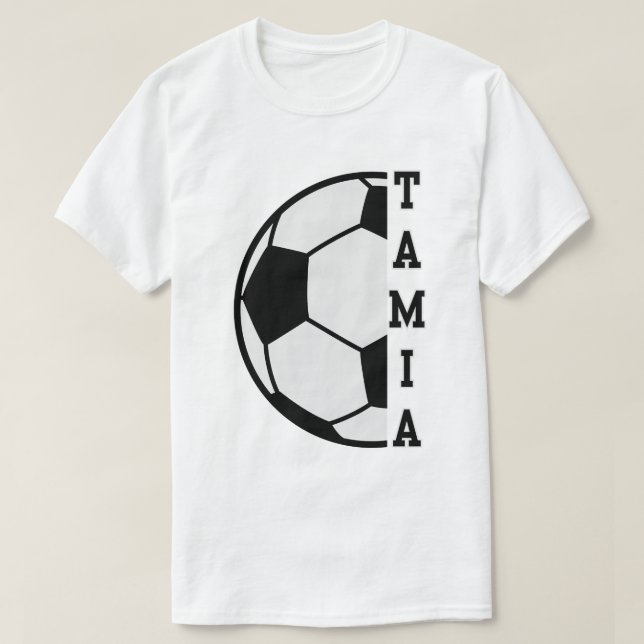 Awesome Personalised Name Soccer Ball Sports T-Shirt (Design Front)