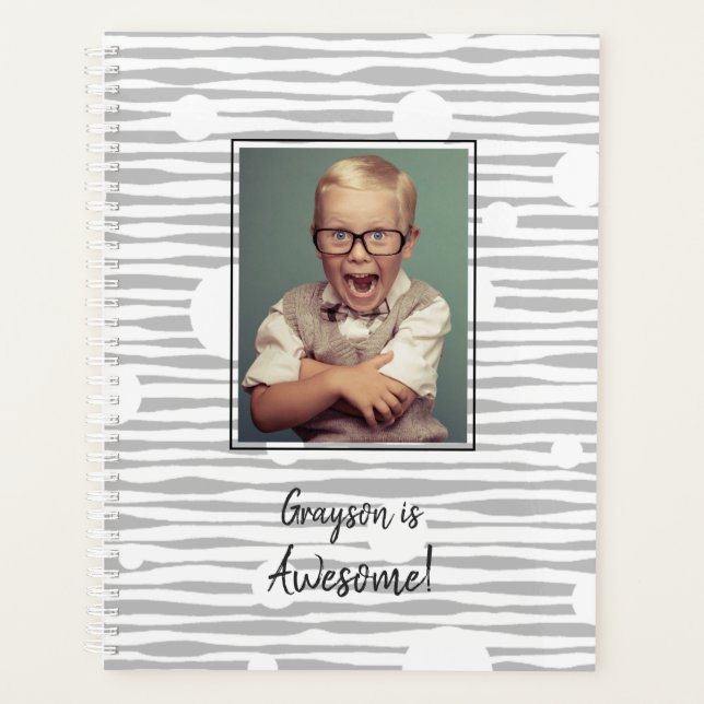 Awesome Personalised Photo and Abstract Pattern Planner (Front)