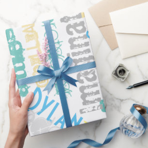 Awesome Personalised Spring Greens Every Occasion Wrapping Paper