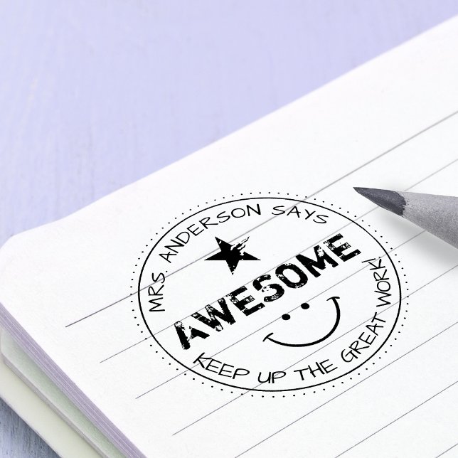 Awesome | Personalised Teachers Self-inking Stamp (Awesome | Personalized Teachers Self-inking Stamp)