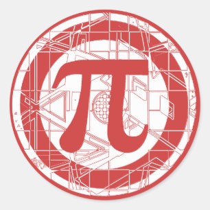 Awesome Pi Symbol Classic Round Sticker