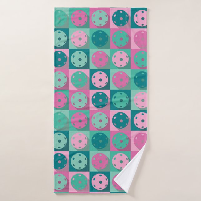 Awesome pickleball bath towel: pink and minty bath towel (Bath Towel)