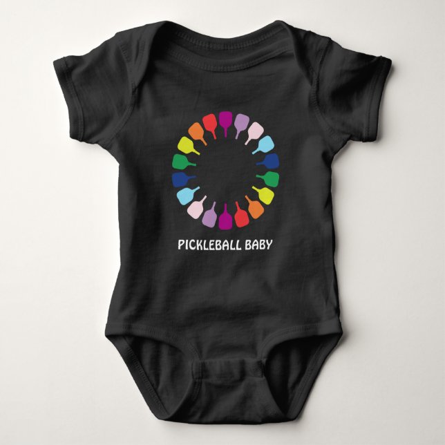 Awesome Pickleball circle with text Baby Bodysuit (Front)