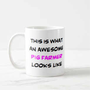 awesome pig farmer coffee mug