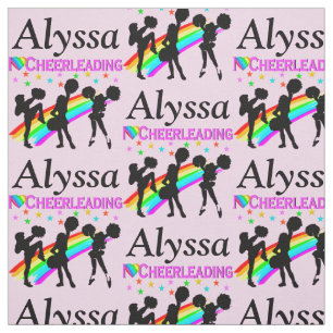 AWESOME PINK CHEERLEADER LOVE PERSONALIZED FABRIC