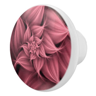 Awesome pink Flower Fractal Ceramic Knob