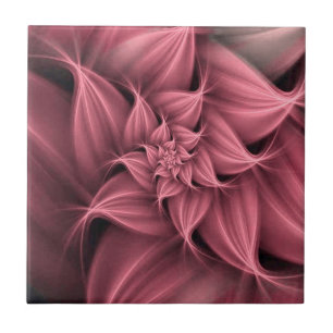 Awesome pink Flower Fractal  Ceramic Tile