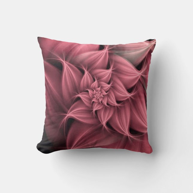 Awesome pink  Flower Fractal  Cushion (Front)
