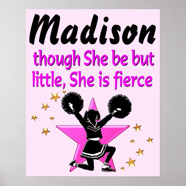AWESOME PINK PERSONALIZED CHEERLEADING POSTER (Front)