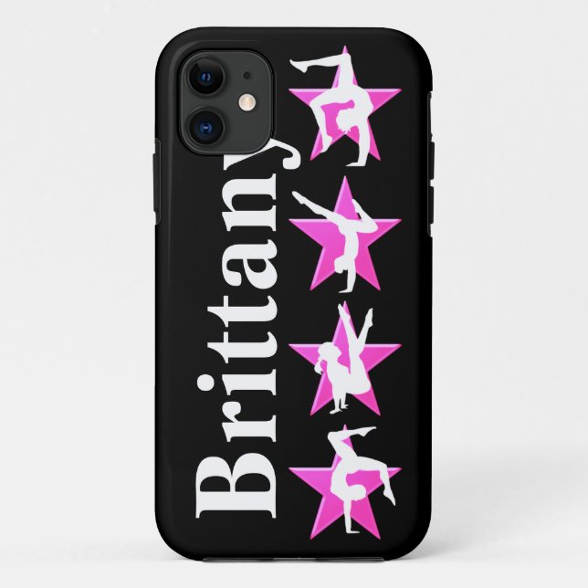 AWESOME PINK PERSONALIZED GYMNASTICS IPHONE CASE (Back)