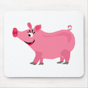 Awesome Pink Pig Wearing Lipstick Art Mouse Pad