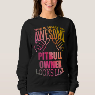 Awesome Pitbull For Pitbull Owner In Watercolor Sweatshirt