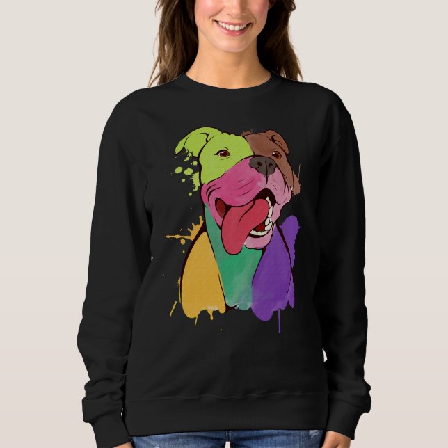 Awesome Pitbull Pit Bull Terrier Print Sweatshirt (Front)