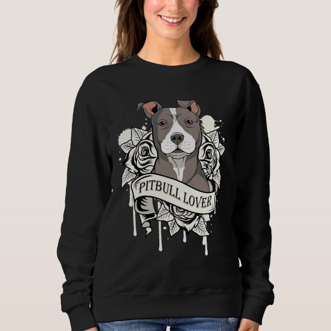 Awesome Pitbull Print Pit Bull Lover Product Sweatshirt (Front)