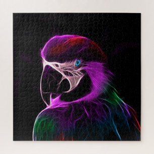 Awesome Plum Glow Parrot Jigsaw Puzzle