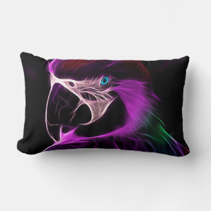 Awesome Plum Glow Parrot Lumbar Cushion