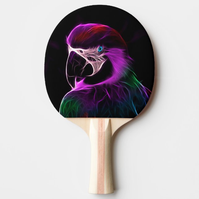 Awesome Plum Glow Parrot Ping Pong Paddle (Front)