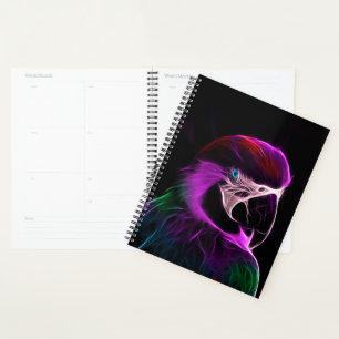 Awesome Plum Glow Parrot Planner