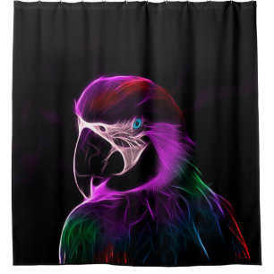 Awesome Plum Glow Parrot Shower Curtain
