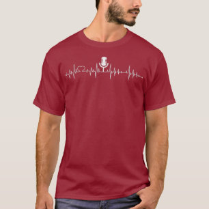 Awesome Podcast Heartbeat Podcaster Heart Beat T-Shirt