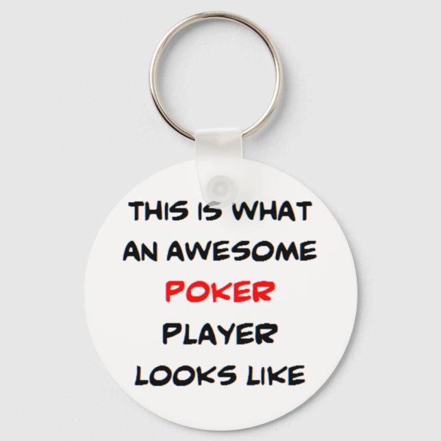 awesome poker player coffee mug key ring (Front)