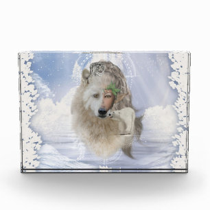 Awesome polarwolf with fairy, polarbear and snow t photo block