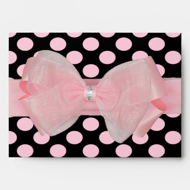 Awesome polka dot bows & rhinestone envelope (Front)