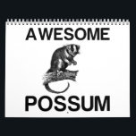 AWESOME POSSUM CALENDAR<br><div class="desc">Cool, Comic, Love, Funny, Coupes, Vintage sports, Retro, Party, Cute, Christmas, Nerd, humour, Geek, Hipster</div>