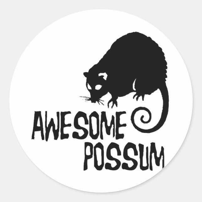 Awesome Possum Classic Round Sticker (Front)