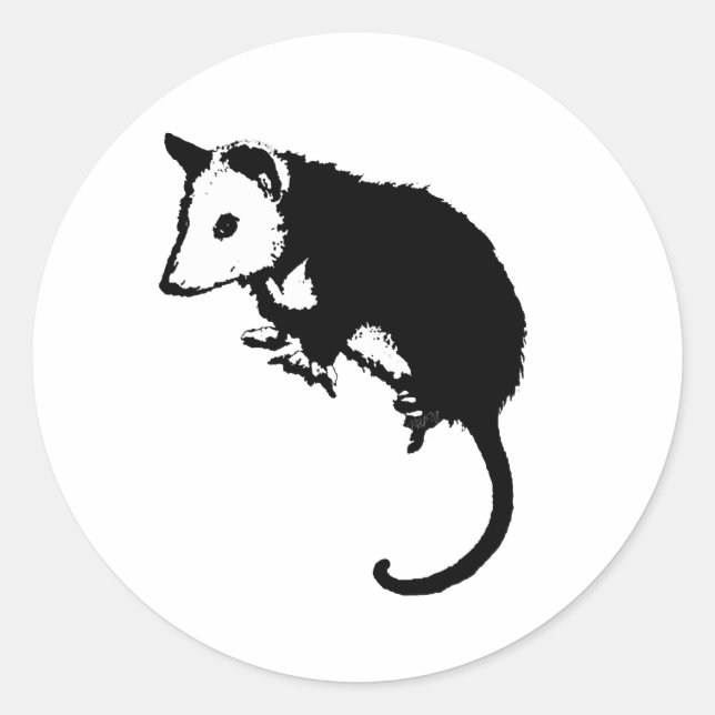 Awesome Possum Opossum Classic Round Sticker (Front)