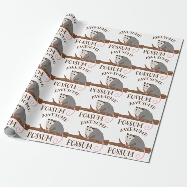 Awesome Possum Wrapping Paper (Unrolled)