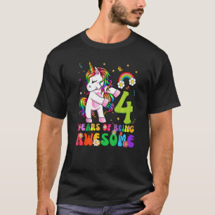 Awesome Princess Unicorn Birthday 4 Year Old Girl T-Shirt