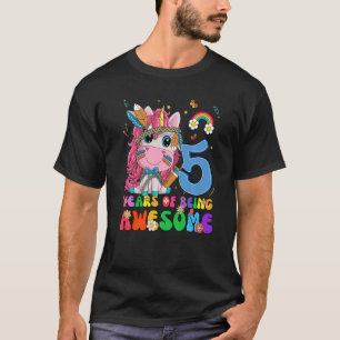 Awesome Princess Unicorn Birthday 5 Year Old Girl T-Shirt