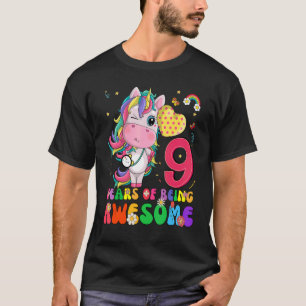 Awesome Princess Unicorn Birthday 9 Year Old Girl T-Shirt