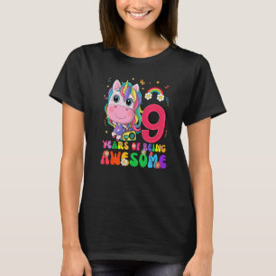 Awesome Princess Unicorn Birthday 9 Year Old Girl T-Shirt