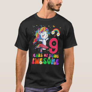 Awesome Princess Unicorn Birthday 9 Year Old Girl T-Shirt