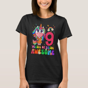 Awesome Princess Unicorn Birthday 9 Year Old Girl T-Shirt