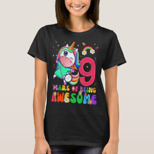 Awesome Princess Unicorn Birthday 9 Year Old Girl T-Shirt