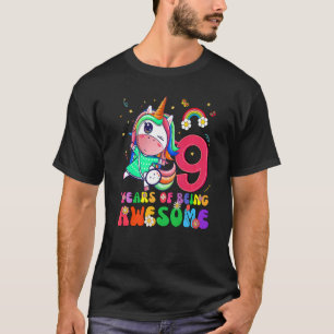 Awesome Princess Unicorn Birthday 9 Year Old Girl T-Shirt