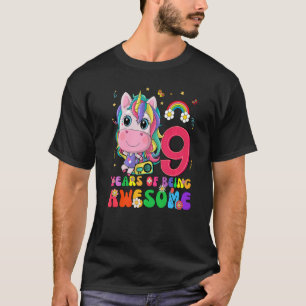 Awesome Princess Unicorn Birthday 9 Year Old Girl T-Shirt
