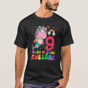 Awesome Princess Unicorn Birthday 9 Year Old Girl T-Shirt