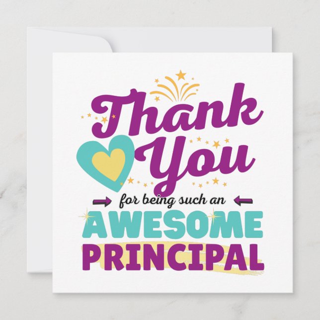 Awesome Principal, Thank You Principal Card (Front)