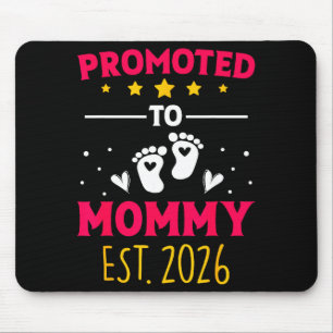 Awesome Promoted To Mommy 2026 Pregnancy Announcem Mouse Pad
