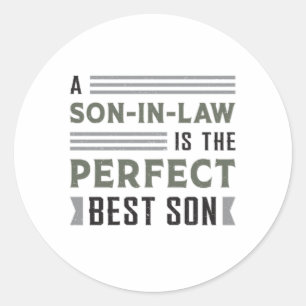 Awesome Proud Best Son In Law Son Gift Idea Classic Round Sticker