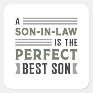Awesome Proud Best Son In Law Son Gift Idea Square Sticker