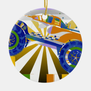 Awesome psychedelic Monster truck Ceramic Ornament