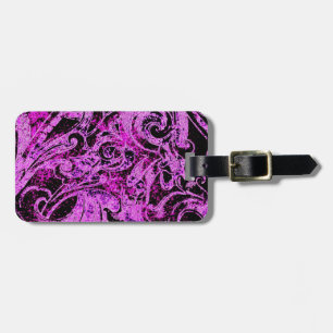 Awesome Purple & Black Abstract Design Luggage Tag