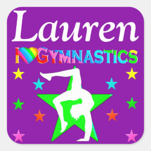 AWESOME PURPLE I LOVE GYMNASTICS STICKER